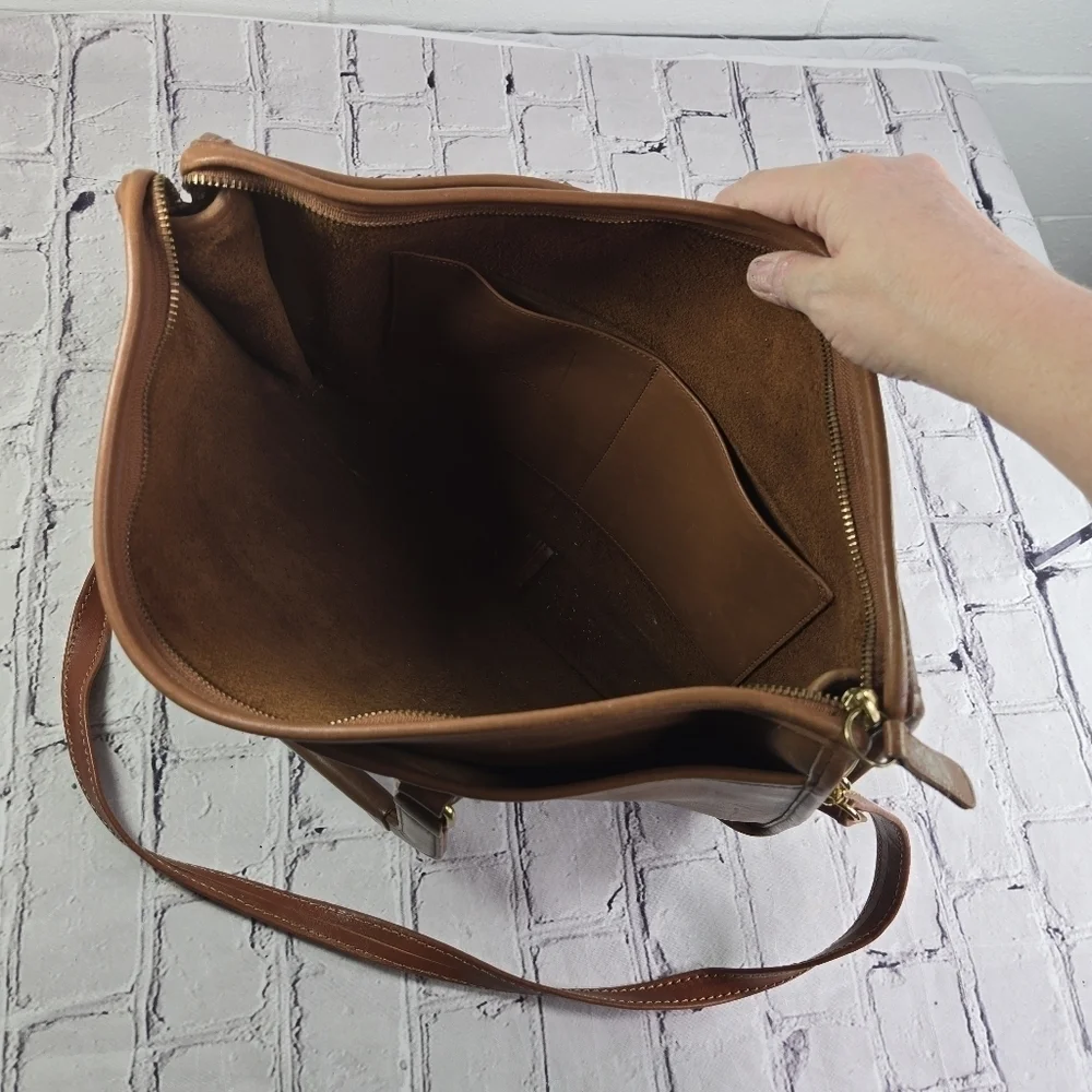 Vtg Coach 5282 embassy british tan brown leather briefcase portfolio business
